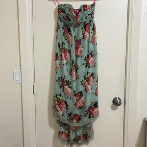 Betsy Johnson Floral Ruched Dress Size 4 Fairy Forest Garden Whimsical Feminine